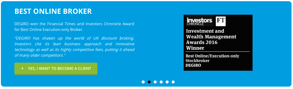 DEGIRO won the Award for Best Online/Execution-only Stockbroker